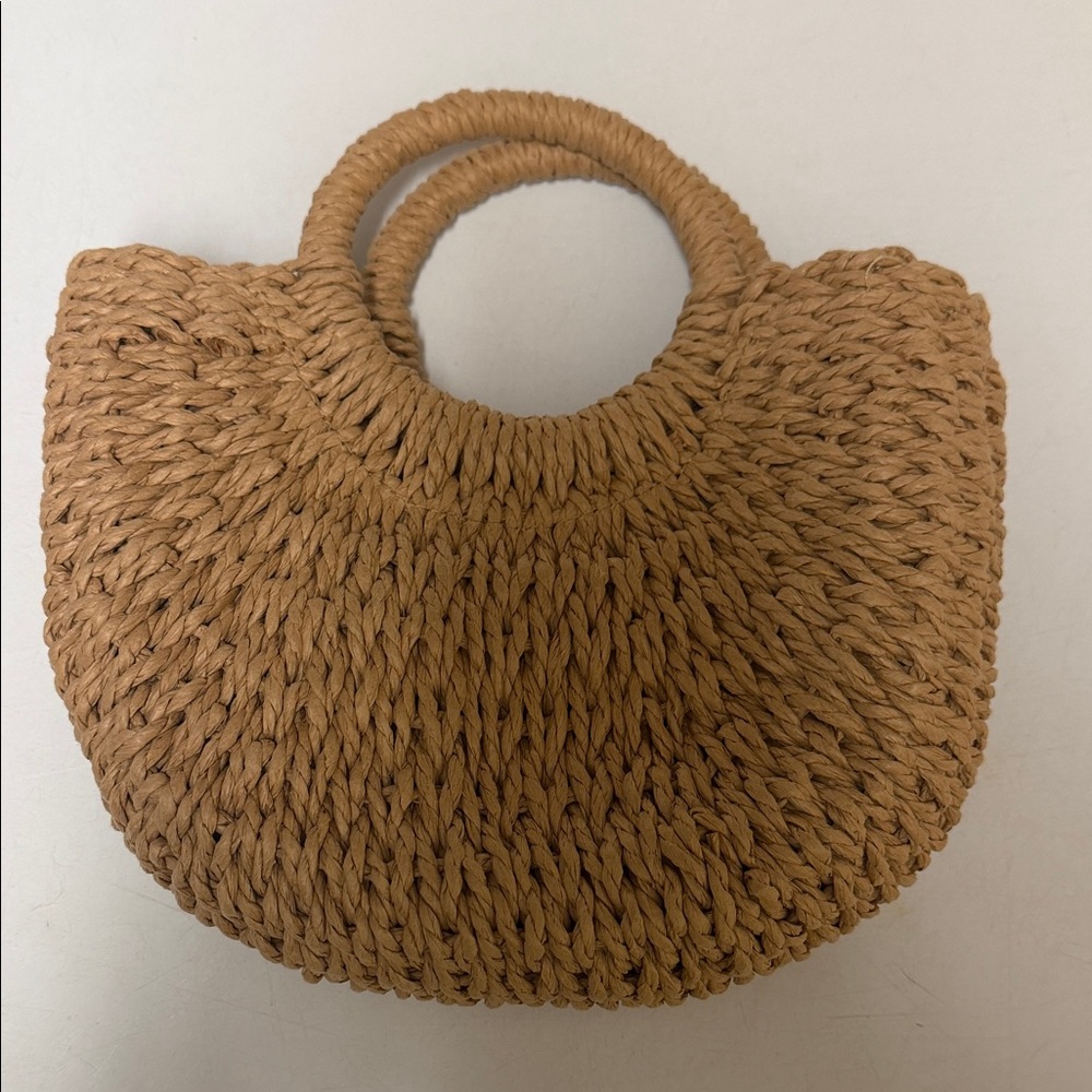 Stylish Tan Woven Handbag